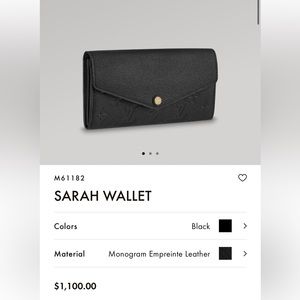 Louis Vuitton LV Black Monogram Empreinte Grained Leather Long Wallet